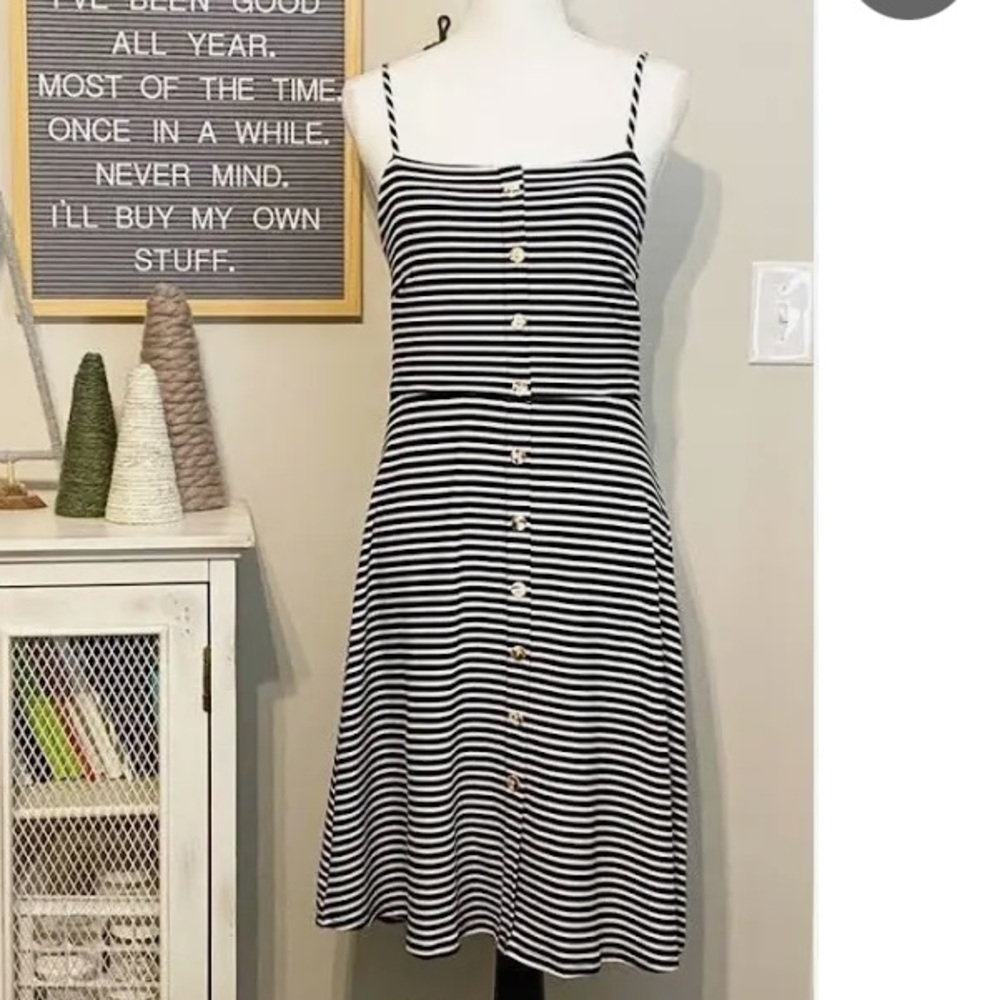 White Birch black and white spaghetti strap dress.  Size small.